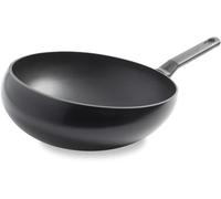 BK Wokarang Wokarang Wok en céramique sain de 30 cm avec poignée en acier inoxydable, passe au four et au barbecue jusqu'à 160 °C, durable et professionnel, passe au lave-vaisselle, sans PFAS, noir