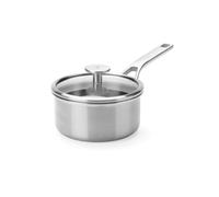BK x Peter Goossens casserole 16 cm, 1, 58 l, avec couvercle en verre, acier inoxydable 3 couches, surface de cuisson en acier inoxydable sans revêtement, compatible induction