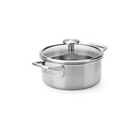 BK x Peter Goossens cocotte 18 cm/2, 13 l, avec couvercle en verre, acier inoxydable 3 couches, surface de cuisson en acier inoxydable sans revêtement, compatible induction, compatible lave-vaisselle