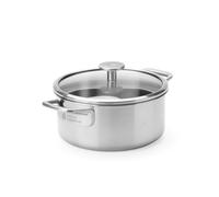 BK x Peter Goossens cocotte 20 cm/2, 86 l, avec couvercle en verre, acier inoxydable 3 couches, surface de cuisson en acier inoxydable sans revêtement, compatible induction, compatible lave-vaisselle