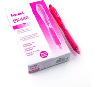 Bk440- Lot De 12 Stylos Bille Rétractables Couleur Rose Corps Triangulaire Confortable