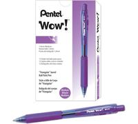 Bk440 Lot De 12 Stylos Bille Rétractables Couleur Violet Corps Triangulaire Confortable