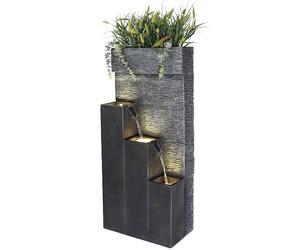 BK846 Grande fontaine avec lumières LED Fontaine de jardin avec bassins décoratifs cascade (101 x 43 x 25,5 cm)