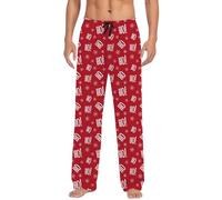 Bkazwe Bas de Pyjama de Noël Homme Pantalon de Pyjama à Carreaux Rouges et Blancs pour Les Nuits d'hiver et Le Confort à La Maison, avec Poches Latérales pour l'hiver Et Les SoiréEs Cosy