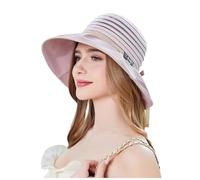 Bkazwe Chapeau de Soleil de Plage Femme Été Pliable Capeline Chapeaux Soleil Anti UV Coton Été Vacances Jardinage Chapeau Pêche Réversible Femme en Coton Large Bord Imperméable Pliable Plage