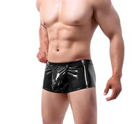 Bkazwe Cuir Boxer Ouvert Devant Homme Sexy Grande Taille Caleçon Moulant Hot Mini Short Court Slip Bresilien Chic Tenue Sexy Pantalons Shorts de Bain Trunk sous-vêtement Clubwear
