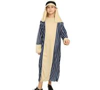 Bkazwe Déguisement Berger Enfant Complet 3 Pièces pour Noël, Costume Saint Joseph, Déguisement de Hébreu Enfant, Costume Carnaval Halloween - Tenue pour enfants pour fêtes Taille 3-13 Ans