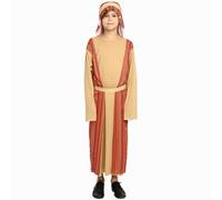 Bkazwe Déguisement Berger Enfant Complet 3 Pièces pour Noël, Costume Saint Joseph, Déguisement de Hébreu Enfant, Costume Carnaval Halloween - Tenue pour enfants pour fêtes Taille 3-13 Ans