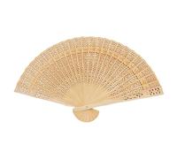 Bkazwe Éventail à Main Mariage Pliable en Bois de Santal Naturel - Éventail Vintage avec Pompon Accessoire de Danse, Cadeau de Mariage pour Église, Fête, Ventilateur Décoratif DIY pour Femme