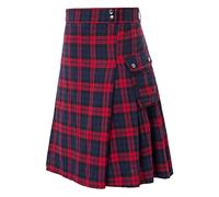 Bkazwe Kilt Tartan pour Hommes Kilt Ecossais Design Utilitaire Grandes Poches, Tissu Léger Respirant, Ceinture Cordon Serrage - Vert Classique Kilts Écossais Jupe de Chevalier Mariage