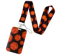 BKBKAAK Cordon de basket-ball avec badges d'identité, cordon tour de cou pour étudiants, enseignants, porte-clés pour clés, garçons et filles
