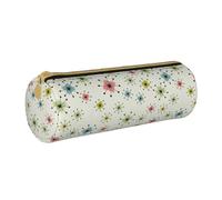 BKDODKS Atomic Trousse à crayons légère en cuir avec fermeture éclair Motif étoiles rétro Pour adultes