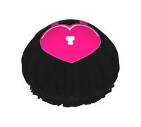BKDODKS Bonnet de douche imprimé Just Married pour femme, léger, réutilisable, doux, double couche, étanche, noir
