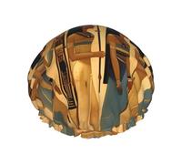 BKDODKS Bonnet de douche imprimé Women in Ancient Egypt pour femmes, léger, réutilisable, doux, double couche imperméable, anti-fuite, noir