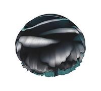 BKDODKS Bonnet de douche pour femme léger et réutilisable avec double couche imperméable et étanche Noir