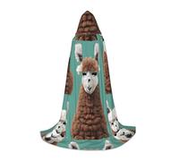 BKDODKS Cape à capuche unisexe avec imprimé alpaga lama pour Halloween, cosplay, gothique, Renaissance et plus encore