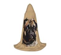 BKDODKS Cape à capuche unisexe avec imprimé carlin pour cosplay, gothique, Renaissance et plus encore