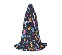 BKDODKS Cape à capuche unisexe avec imprimé chat de dessin animé pour cosplay, gothique, Renaissance et plus encore
