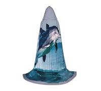 BKDODKS Cape à capuche unisexe avec imprimé dauphin mignon pour cosplay, gothique, Renaissance et plus encore