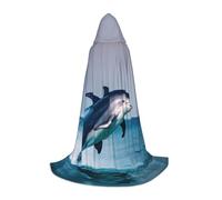 BKDODKS Cape à capuche unisexe avec imprimé dauphin mignon pour cosplay, gothique, Renaissance et plus encore