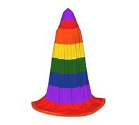 BKDODKS Cape à capuche unisexe avec imprimé drapeau arc-en-ciel pour cosplay, gothique, Renaissance et plus encore