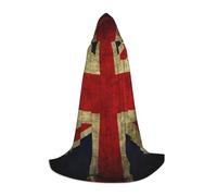 BKDODKS Cape à capuche unisexe avec imprimé drapeau britannique pour cosplay, gothique, Renaissance et plus encore
