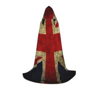 BKDODKS Cape à capuche unisexe avec imprimé drapeau britannique pour cosplay, gothique, Renaissance et plus encore