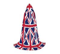 BKDODKS Cape à capuche unisexe avec imprimé drapeau britannique pour cosplay, gothique, Renaissance et plus encore