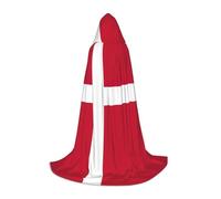 BKDODKS Cape à capuche unisexe avec imprimé drapeau danois pour cosplay, gothique, Renaissance et plus encore