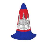 BKDODKS Cape à capuche unisexe avec imprimé drapeau du Cambodge pour cosplay, gothique, Renaissance et plus encore