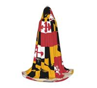 BKDODKS Cape à capuche unisexe avec imprimé drapeau du Maryland pour cosplay, gothique, Renaissance et plus encore