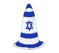 BKDODKS Cape à capuche unisexe avec imprimé drapeau israélien pour cosplay, gothique, Renaissance et plus encore