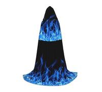 BKDODKS Cape à capuche unisexe avec imprimé flamme bleue pour cosplay, gothique, Renaissance et plus encore