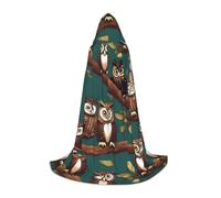 BKDODKS Cape à capuche unisexe avec imprimé hibou magique pour cosplay, gothique, Renaissance et plus encore