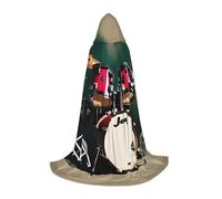 BKDODKS Cape à capuche unisexe avec imprimé tambour jazz pour cosplay, gothique, Renaissance et plus encore