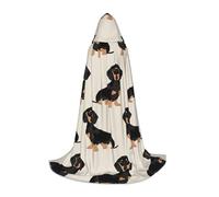 BKDODKS Cape à capuche unisexe avec imprimé teckel pour cosplay, gothique, renaissance et plus encore