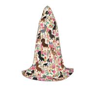 BKDODKS Cape à capuche unisexe avec imprimé teckel pour cosplay, gothique, Renaissance et plus encore