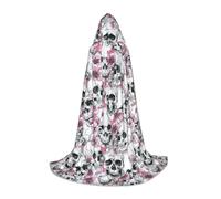 BKDODKS Cape à capuche unisexe avec imprimé tête de mort florale pour cosplay, gothique, Renaissance et plus encore