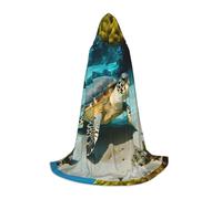 BKDODKS Cape à capuche unisexe avec imprimé tortue de mer pour cosplay, gothique, Renaissance et plus encore