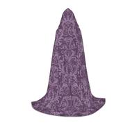 BKDODKS Cape à capuche unisexe avec imprimé violet pour cosplay, gothique, Renaissance et plus encore