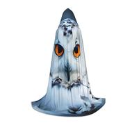 BKDODKS Cape à capuche unisexe avec imprimé yeux de hibou enneigé pour cosplay, gothique, Renaissance et plus encore