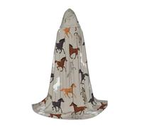 BKDODKS Cape unisexe à capuche avec imprimé cheval pour cosplay, gothique, Renaissance, etc
