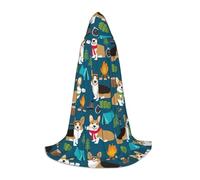 BKDODKS Cape unisexe à capuche avec imprimé Corgi pour cosplay, gothique, Renaissance, etc