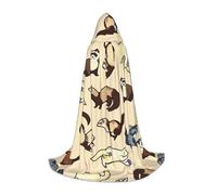 BKDODKS Cape unisexe à capuche avec imprimé furets poilus pour cosplay, gothique, Renaissance et plus encore