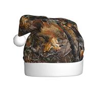 BKDODKS Chapeau de bonnet de Noël imprimé cerf ours ours élan - Bonnet de Noël mignon pour adultes chapeau de vacances pour les fêtes de Noël