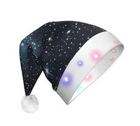 BKDODKS Chapeau de Noël à DEL avec imprimé constellation étoiles, galaxies - Unisexe - Pour adulte