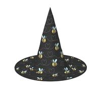 BKDODKS Chapeau d'Halloween amusant avec imprimé abeille, décoration de fête unique, chapeaux de sorcière effrayants pour femmes et hommes