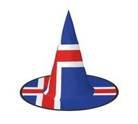 BKDODKS Chapeaux d'Halloween amusants avec drapeau de l'Islande - Décoration de fête unique - Chapeaux de sorcière effrayants pour femmes et hommes