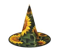 BKDODKS Chapeaux d'Halloween amusants avec imprimé tournesol et abeilles - Décoration de fête unique - Chapeaux de sorcière effrayants pour femmes et hommes