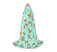 BKDODKS Corgi Cape à capuche unisexe avec imprimé chien mignon pour cosplay, gothique, Renaissance et plus encore